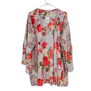 Hope Springs Bohemian Floral Colorful Kimono Open Front Wide Sleeve